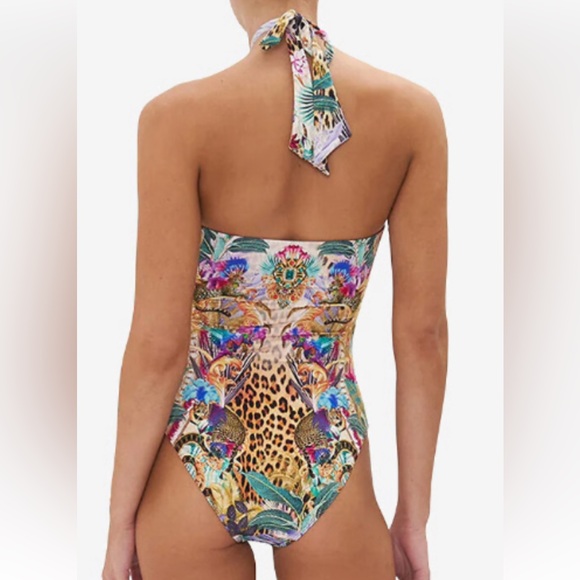 NWT $429 Camilla Mergorou Bandeau one Piece Ring Trim Size S Crystal Leopard - Picture 3 of 15